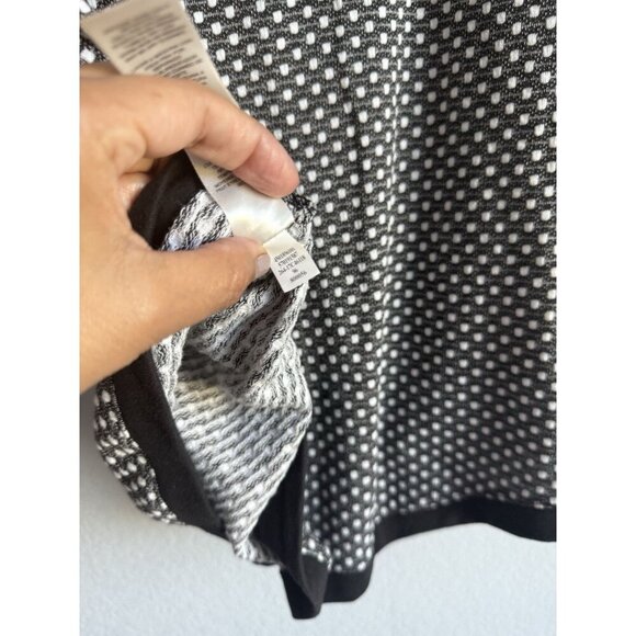 Chico’s Weekend Cowl Neck Top Black Gray Dot Long Sleeve Women’s Size 2 - Picture 11 of 14